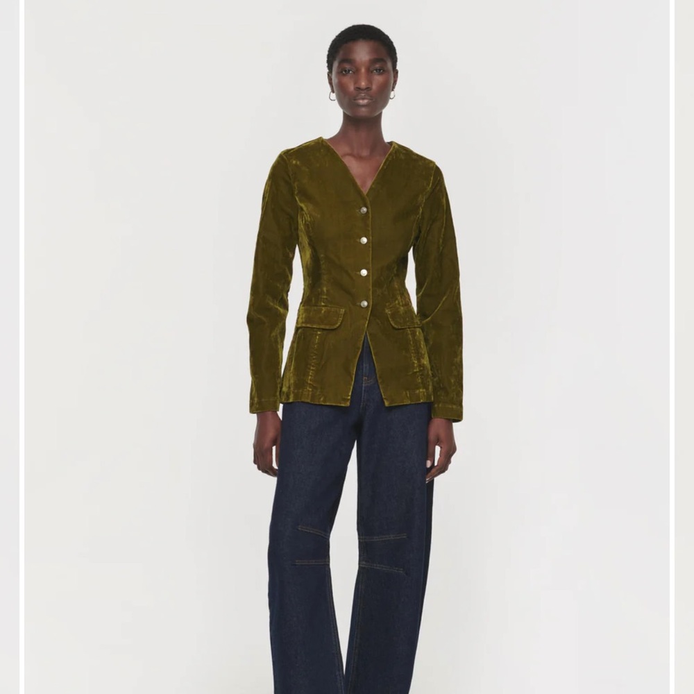 Aligne - DAPHNE VELVET V-NECK WAISTED BLAZER